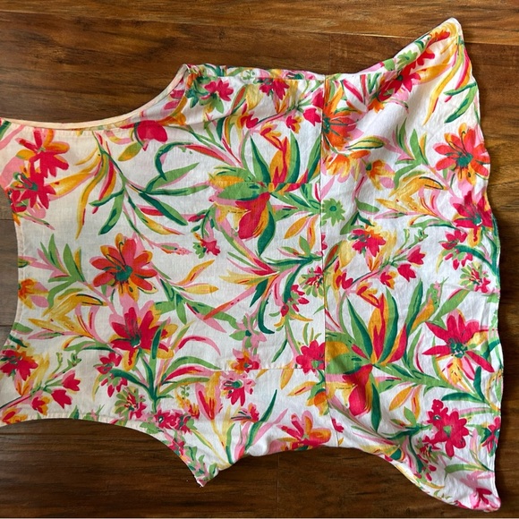 J. Crew Sleeveless Floral Linen Blend Peplum Fitted Top - Picture 10 of 10